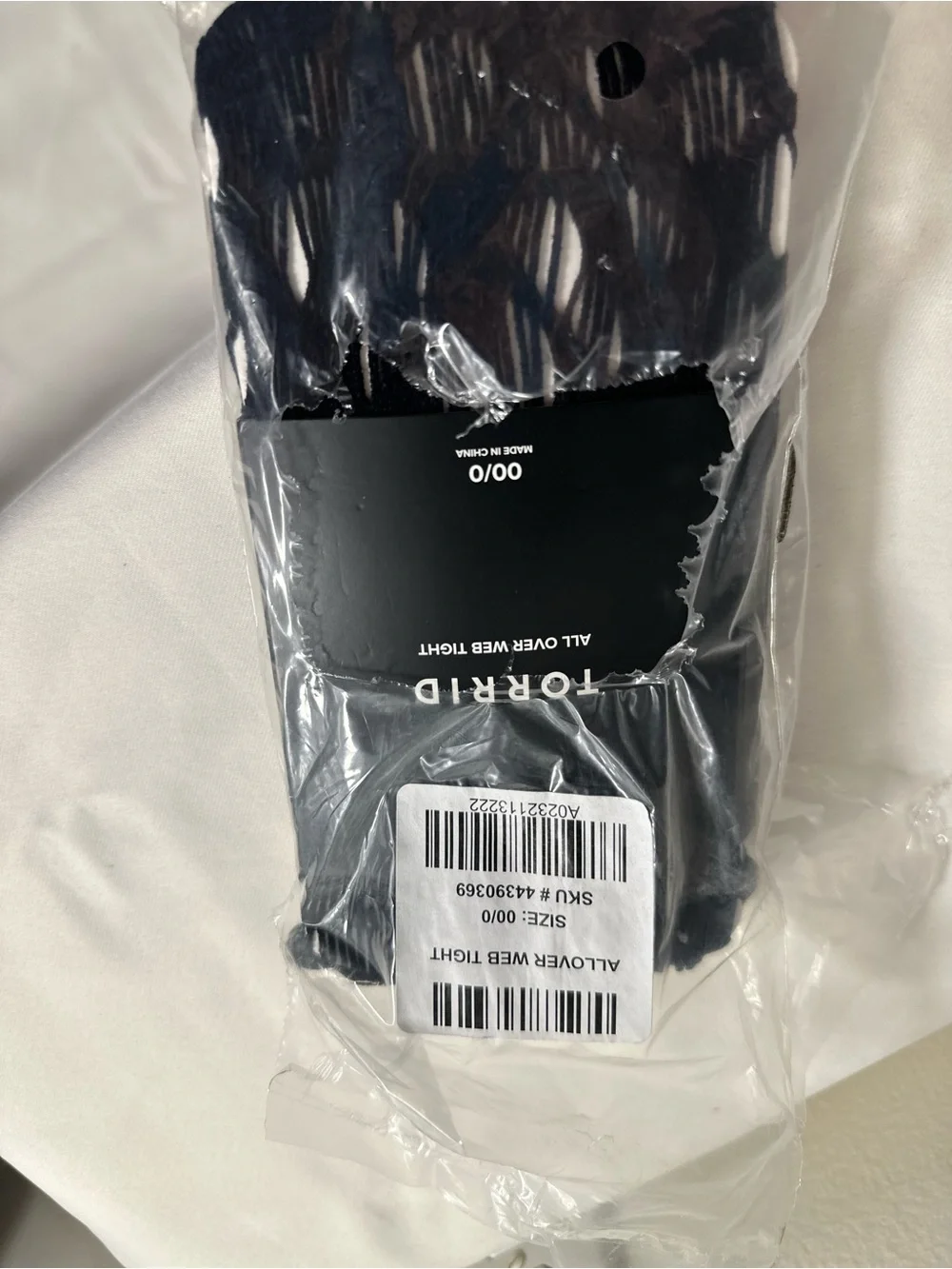 A38. Torrid Black All Over Web Tight - 00/0 size 10-12